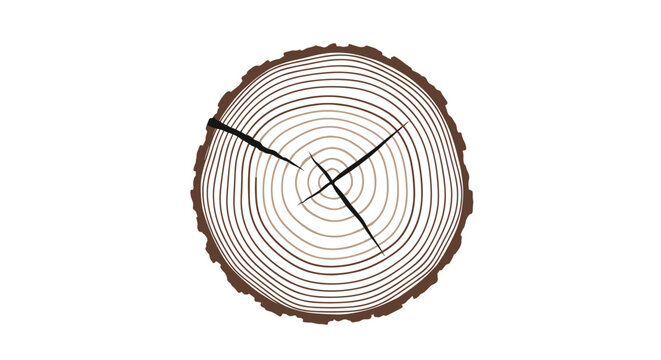 Tree trunk cross-section with growth rings and natural texture  