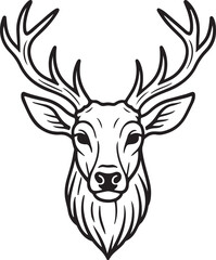 A line art deer head