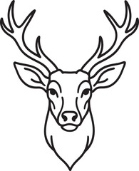 A line art deer head