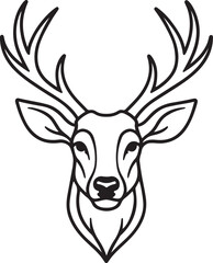 A line art deer head