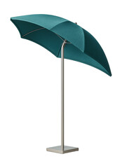 Obraz premium A compact half-canopy umbrella ideal for small urban rooftop terraces.