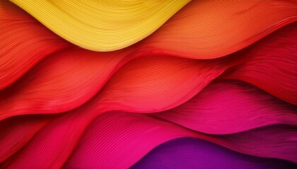 Abstract Background With Colorful Wavy Lines And A Gradient Of Magenta Yellow And Red