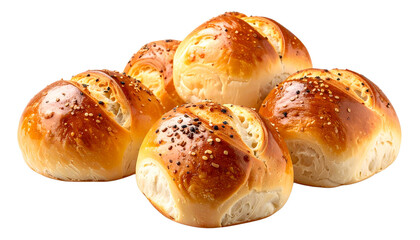 Delicious freshly baked rolls kitchen food photography home close-up. Isolated on transparent background, png.