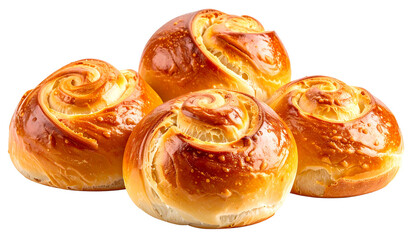 Delicious freshly baked rolls kitchen food photography home close-up. Isolated on transparent background, png.