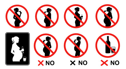 Pregnancy and alcohol warning signs no alcohol during pregnancy illustration