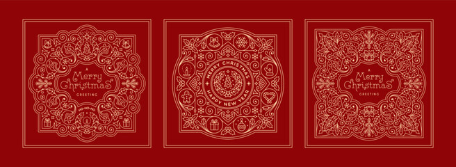 Christmas labels set