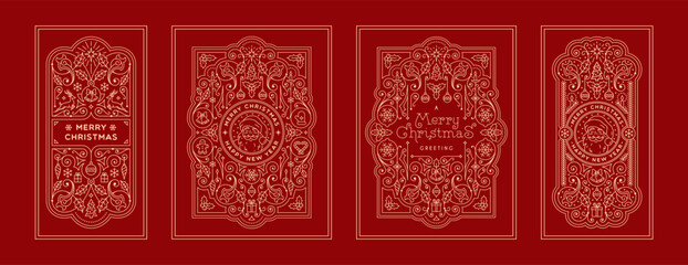 Christmas labels set