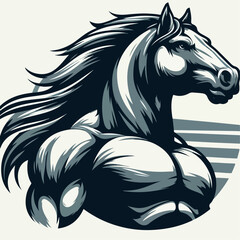 Illustration of a muscular horse
