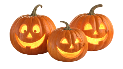 jack-o-lantern isolated on transparent png background. Generative ai