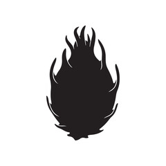 Dragon fruit silhouette vector flat illustration design on white background