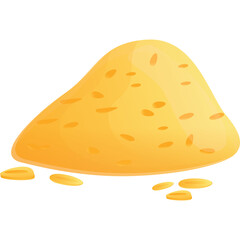 A Pile Of Golden Sand With Small Pebbles Scattered On A Transparent Background