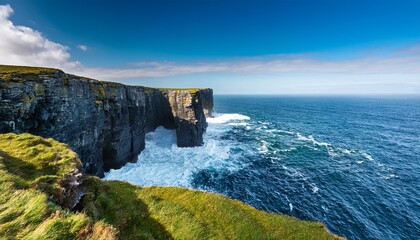 Downpatrick Head Cliffs With The Atlantic Ocean Co Mayo Connacht Province Ireland