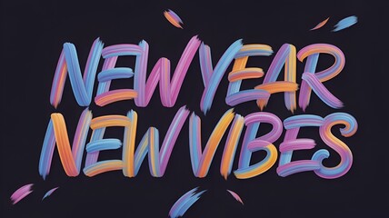 New Year New Vibe Typography Design, Modern Inspirational Lettering