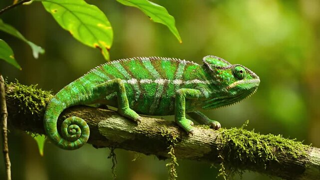 A monitor lizard basking motionlessly on a sun warmed riverbank, surrounded by native flora and clear water reflections, emphasizing its powerful presence within a serene natural ecosystem.