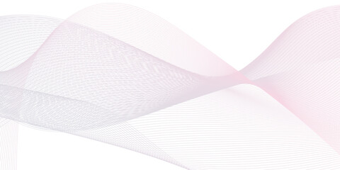 Abstract smooth frequency isolated element creative pink wave line blend curve flow technology modern white background. web banner vector beautiful waveform light music energy design.	