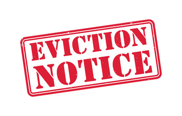 Eviction Notice Red Grunge Stamp, Official Rental Termination Rubber Seal, Distressed Legal Warning Badge