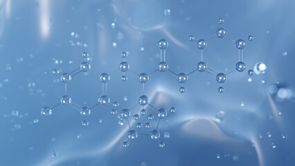 pencycuron molecular structure, 3d model molecule, fungicidal agent structural chemical formula view from a microscope