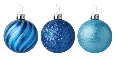 Blue Christmas Ornaments &ndash; Elegant Holiday Baubles Decoration