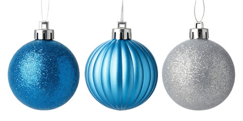 Blue Christmas Ornaments &ndash; Elegant Holiday Baubles Decoration
