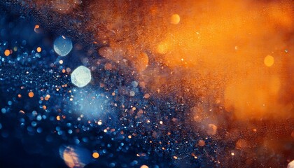 Abstract Textured Background With Blurred Dark Blue And Bright Orange Splashes