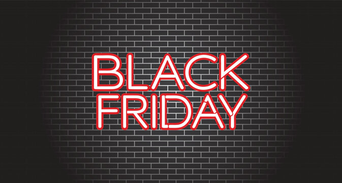 Neon Outline Black Friday Vector Style