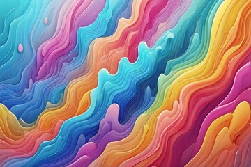 Abstract Flowing Layers of Vibrant Color - Modern Design Element