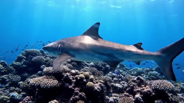 Powerful hunting sequence as a shark pursues its natural prey, illustrating the raw instinct and predatory efficiency in the wild. Action oriented view of natural behavior within the marine food?