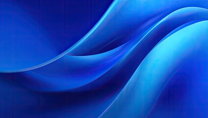Abstract blue curves and waves flow, creating a dynamic and fluid composition