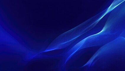 Abstract blue ethereal flowing lines on dark backdrop, textured