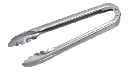 Stainless steel kitchen tongs for cooking and serving food Isolated on transparent background, png.