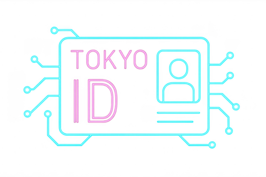 Tokyo id neon light cyber identification circuit