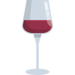 A Pixelated Glass of Red Wine on a Transparent Background with Subtle Highlights and Shadows Showing the Rich Crimson Color of the Beverage