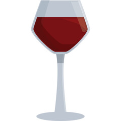A Tall Stemmed Glass Filled With Rich Red Wine Against A White Background Ideal For Beverage And Celebration Concepts