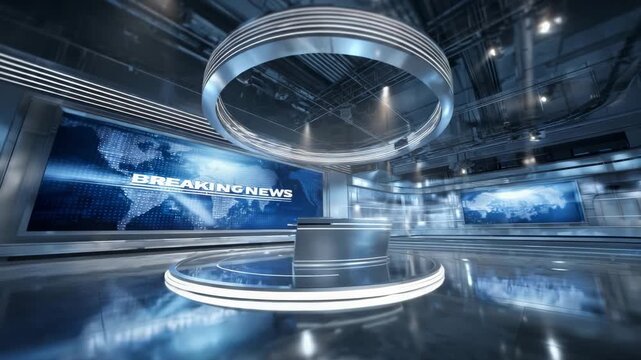 Futuristic Breaking News Virtual Studio Background