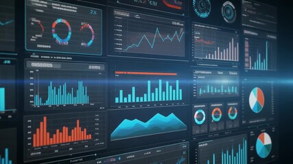 Visualizing complex data with interactive dashboards and digital charts on a futuristic screen interface - Powered by Adobe