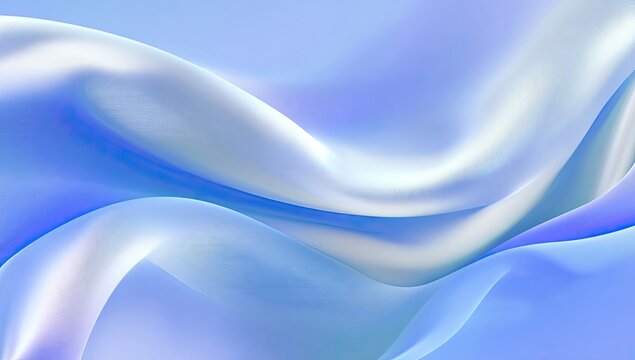 Abstract close-up of flowing, ethereal fabric in shades of blue and white, soft light - Powered by Adobe