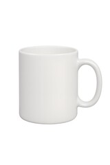 White ceramic coffee mug mockup isolated on a clean background, perfect for custom logo placement, branding design presentations, merchandise previews, and promotional product visualization