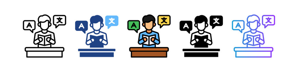 Language Learning multiple icon