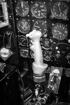 Fouga Magister cockpit sidestick flight instruments