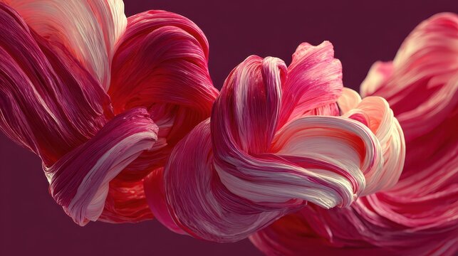 Pink and white twisted strands create a dynamic, abstract floral shape. Use it for a vibrant background, or bold branding design.