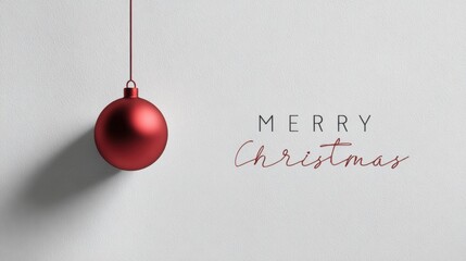 Elegant Christmas ornament with Merry Christmas text on a white background