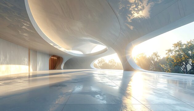 Modern Architectural Structure Under Sunlight.