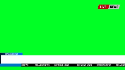Breaking news Update Greenscreen, with modern design perfect for news channels.4k video.