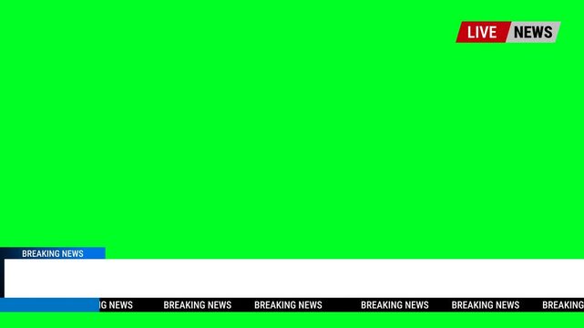 Breaking news Update Greenscreen, with modern design perfect for news channels.4k video.
