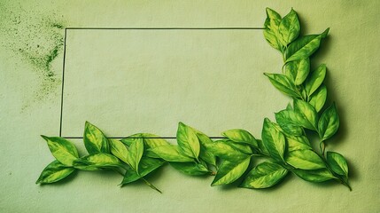 Nature‑Inspired Green Friday concept. Leafy border with a blank space for text or images.