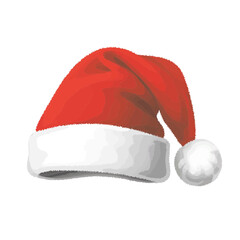 Festive Santa Hat: Spread Holiday Cheer with this Classic Red and White Icon, Perfect for Christmas Promotions and Seasonal Designs!