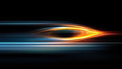 Abstract digital art piece showing a glowing eye shape with streaks of light