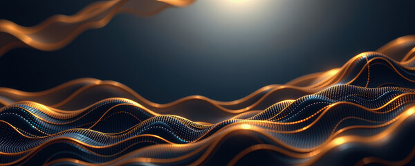 Abstract luxury finance waves futuristic background visual advertising environment golden finance concept