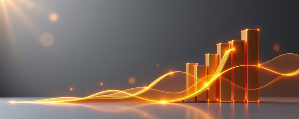 Luxury abstract finance background with bar graphs advertising environment modern viewpoint concept