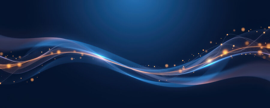 Luxury abstract finance advertising background modern finance ad digital waves blue environment high-tech viewpoint